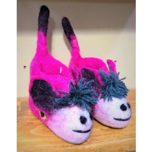 ベビー　フェルトルームシューズ　ロバ　ピンク　