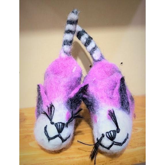 ベビー　フェルトルームシューズ　犬　アニマル　ピンク　
