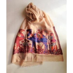 100％カシミアストール　ラクダ