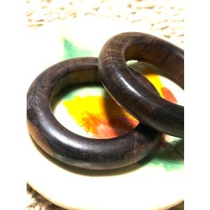 ウッドリング　ダークブラウン　木製　2個入