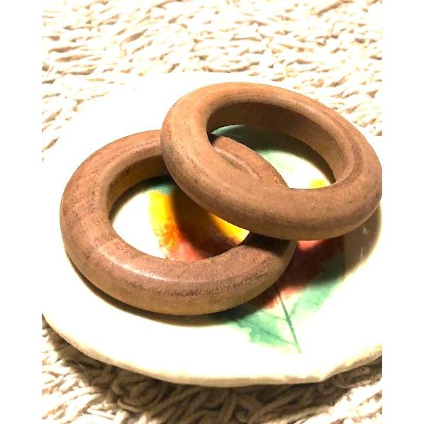 ウッドリング　ライトブラウン　木製　2個入