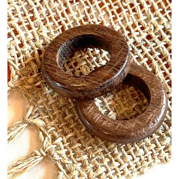 ウッドリング　ダークブラウン　Sサイズ　木製　2個入