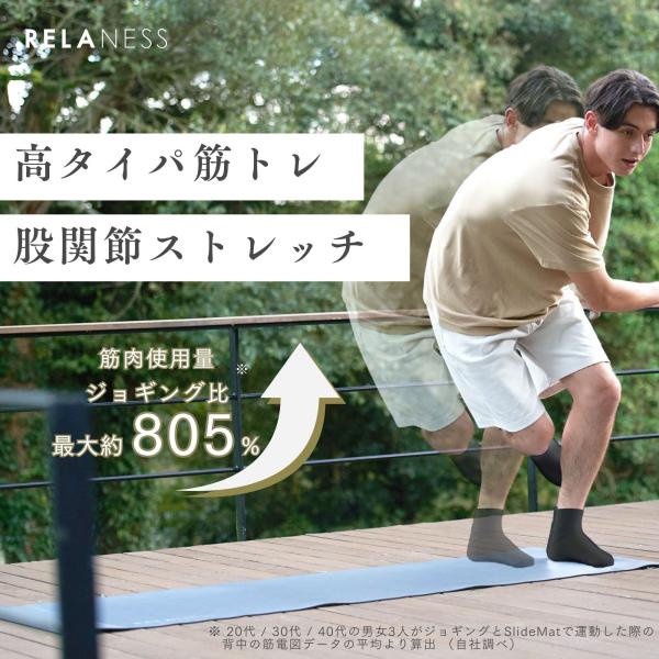 RELANESS スライドマット スライドボード 【有酸素運動/静音/滑るだけで全身トレーニング】 ...