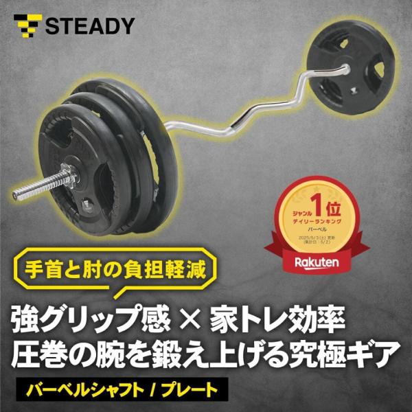 バーベルシャフト EZバー 120cm 直径28mm 強グリップ 負担軽減 高耐久 365日保証 S...
