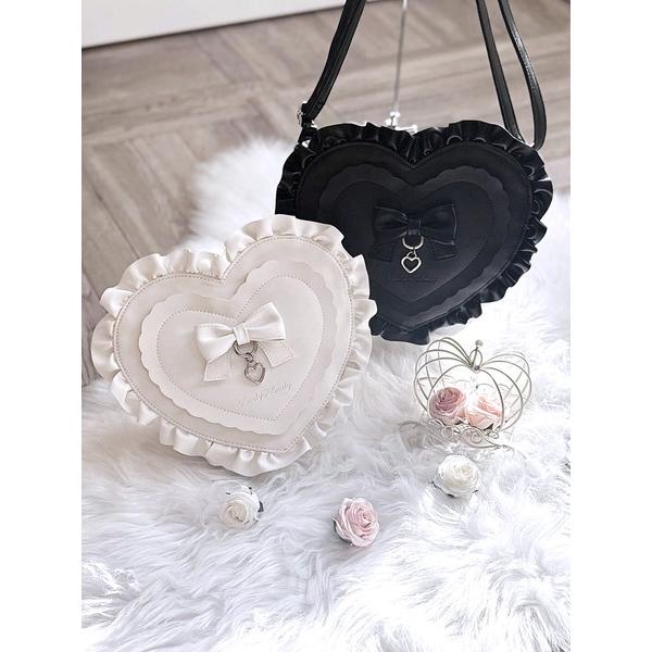 Lovely Lovely ハートで主役ショルダーバッグ  ハート フリル りぼん 可愛いがいっぱい...