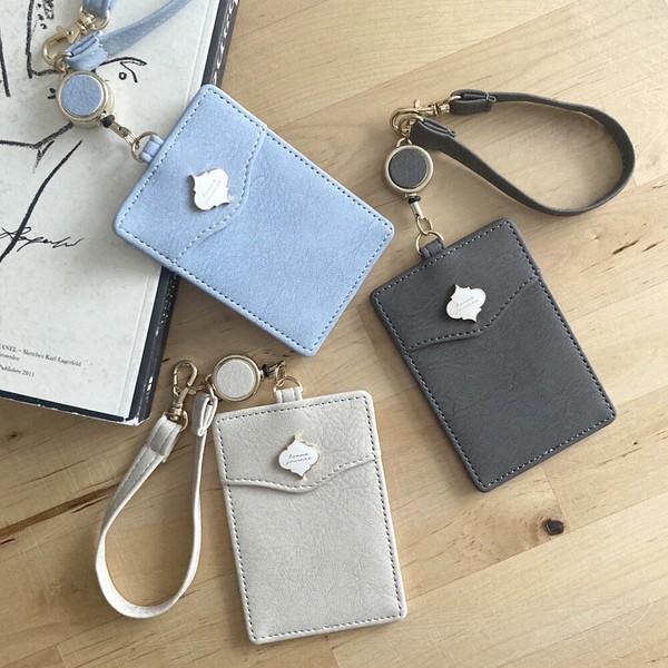 サニーサイド モロッカンプレート リール パスケース  ICカードケース  JW-0581