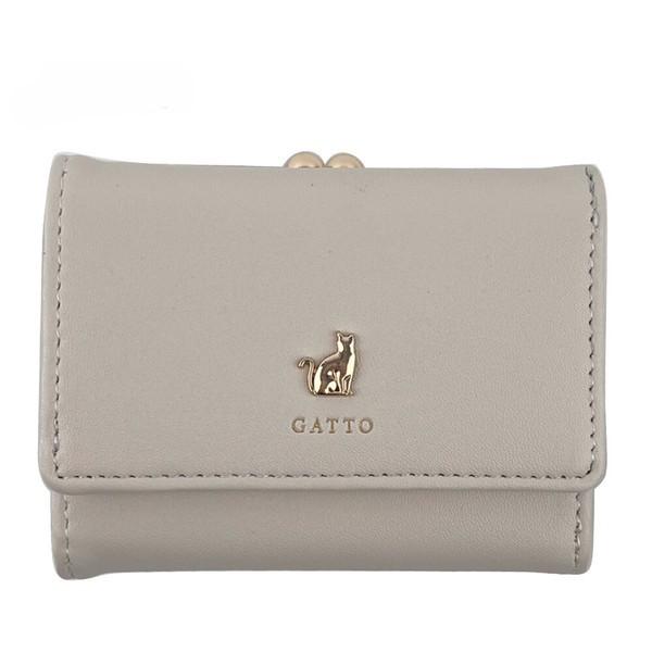 おすわりミニねこ がま口 三つ折り財布 ミニ財布 レディス ガールズ