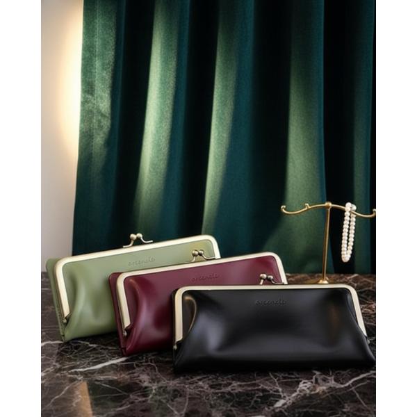 サニーサイド　薄型 スモーキーカラー がま口 長財布 ガールズ レディス JW-0640