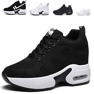 [ziitop] 厚底スニーカー レディース インヒールスニーカー ウォーキングシューズ 美脚 シークレットシューズ 軽量 シューズ レースアップ 厚