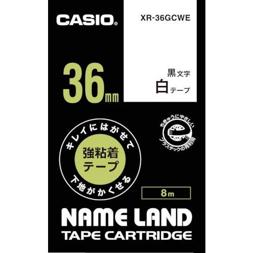 カシオ ネームランド専用カートリッジ・３６ｍｍ・白テープ／黒文字 XR-36GCWE