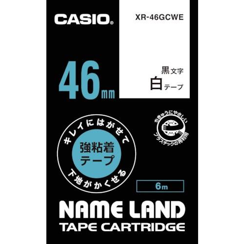 カシオ ネームランド専用カートリッジ・４６ｍｍ・白テープ／黒文字 XR-46GCWE