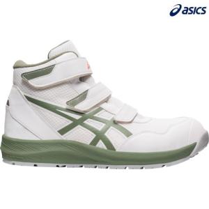 アシックス 安全靴 作業靴 ウィンジョブCP216 ホワイトXライケングリーン 25.0cm 1273A076.100-25.0｜maeki