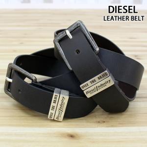 DIESEL ディーゼル ベルト 本革 レザーベルト ヴィンテージ調 無地 ロゴ Wメタルループ B-GUARANTEE-A X08532 PR227 T8013 T2153メンズ レディース プレゼント｜maestoso