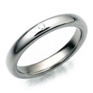 チタンリング　ダイヤ0,01ct入 ペアリング　マリッジリング　結婚指輪　製造販売　彫刻無料　TIRR03D