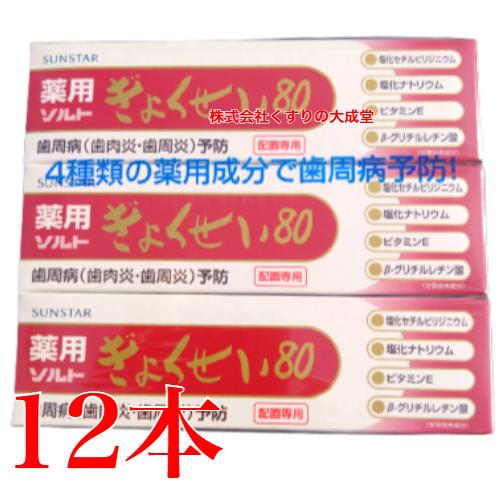 リニューアル 薬用 ぎょくせい 80 115g 12個 サンスター 歯周病予防 医薬部外品 薬用歯磨...