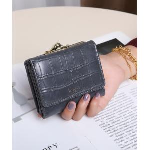 クロコ風型押しガマ口ウォレット