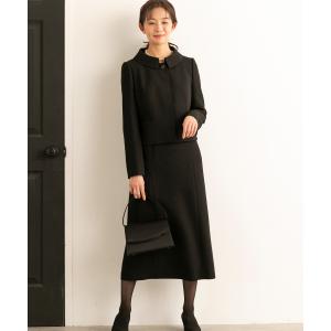 ステンカラージャケット＆タイトロングワンピース　ブラックフォーマルセットアップスーツ