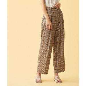 【TOMORROWLAND collection】ネップグレンチェック ハイウエストタックパンツ