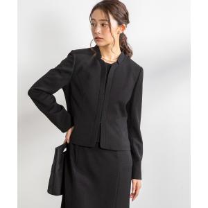 【フォルムフォルマ】喪服/礼服/ブラックフォーマル/スタンドカラージャケット&ワンピース/卒入学式 <大きいサイズ有>セレモニー/七五三