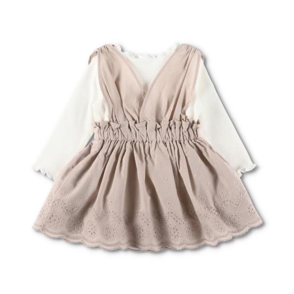 【branshes】【ペア】テレコインナー+裾レースジャンパースカート