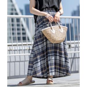 【コーエン】チェックロングフロントプリーツスカート#