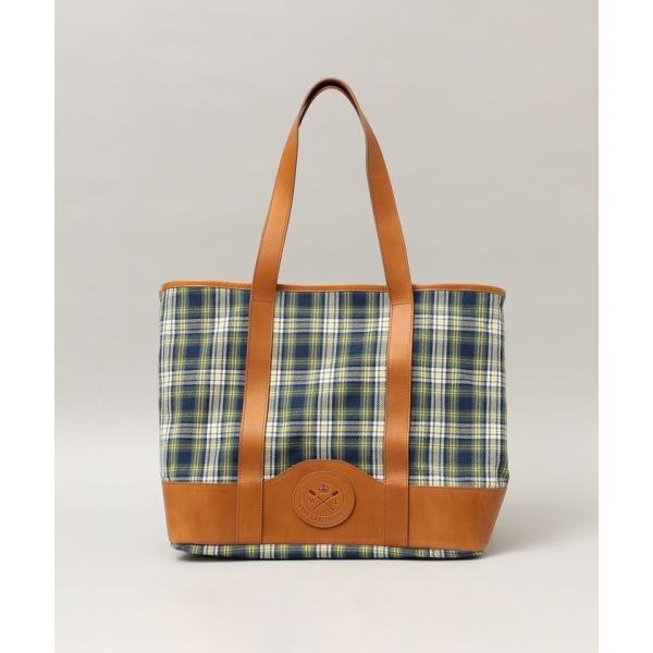 【シップス　メン】WINE LABEL: TARTANCHECK ECO BAG TOTE