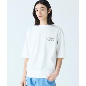LACOSTE 希少トレーナー セール】 オーバーサイズ LCSTサークルグラフィッククルーネック