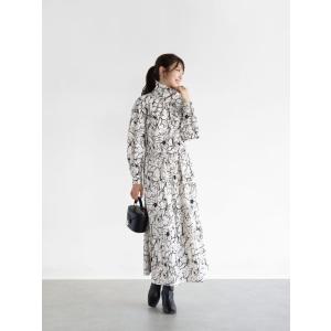 【ヴァン】フラワープリントプリーツティアードワンピース