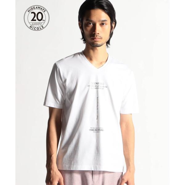 【ハイダウェイ ニコル】【20周年記念】激シルケットロゴプリント半袖Tシャツ