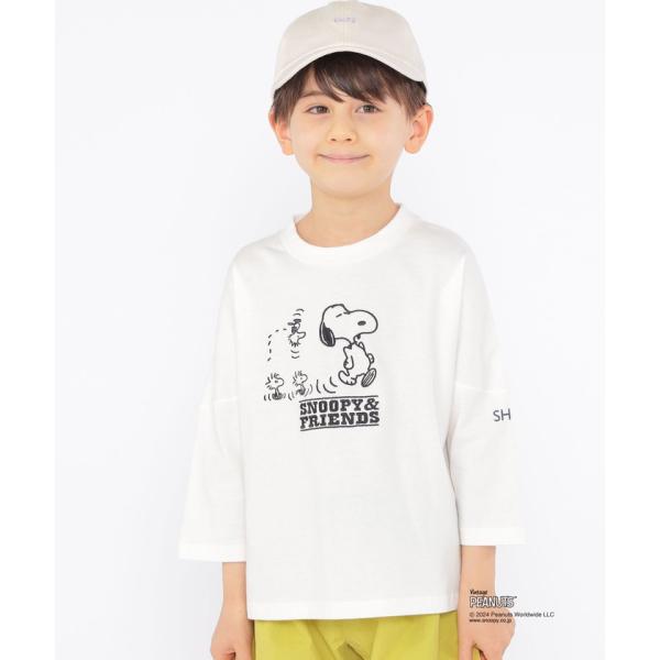 【シップスキッズ】SHIPS KIDS:100〜130cm / スヌーピー 7分袖 TEE