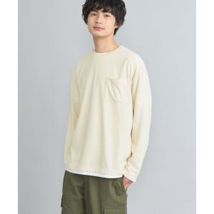 【coen】コットンタッチワッフルフェイクレイヤードロングスリーブTシャツ