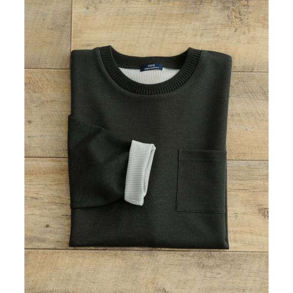 【アイテムズアーバンリサーチ（メンズ）】裏ストライプ ダンボールプルオーバー