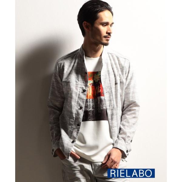 【ニコルクラブフォーメン】【RIELABO】カモフラデザインショートスタンドシャツ