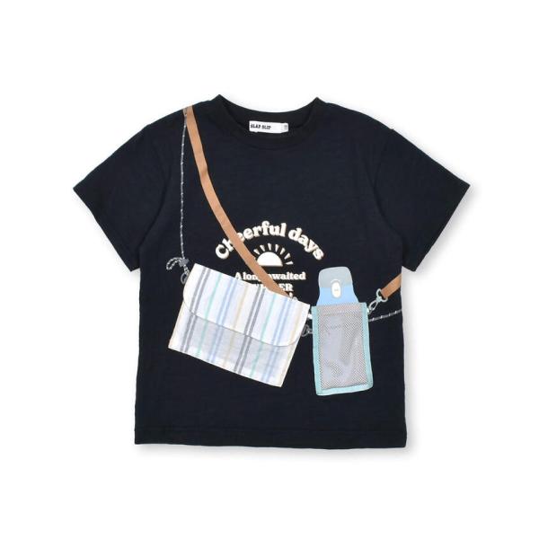 【スラップスリップ】フラップ付きポシェット＆水筒モチーフプリント半袖Tシャツ(80~130cm)