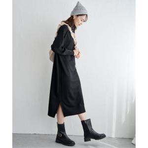 【イッカラウンジ 】イッカラウンジ ikka LOUNGE タートルニットスリットワンピース