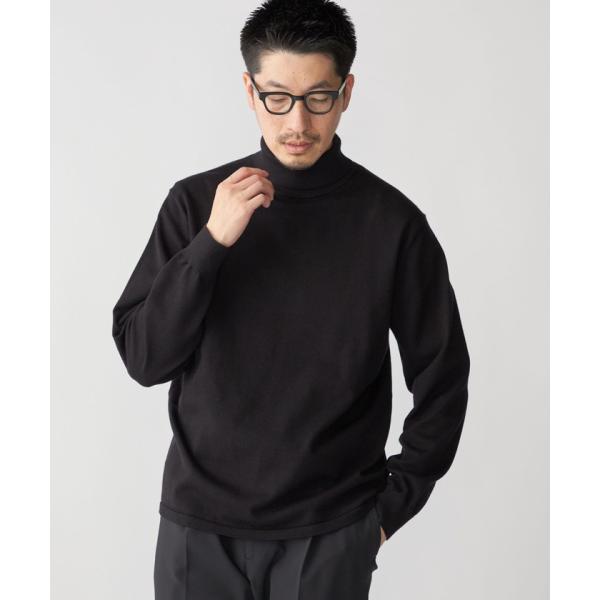 【シップス　メン】SHIPS: ハイゲージ コットン ウール タートルネック ニット