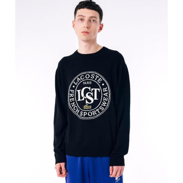 【ラコステ　メンズ】ラコステ LACOSTE ナイロン×コットンジャカードニットセーター