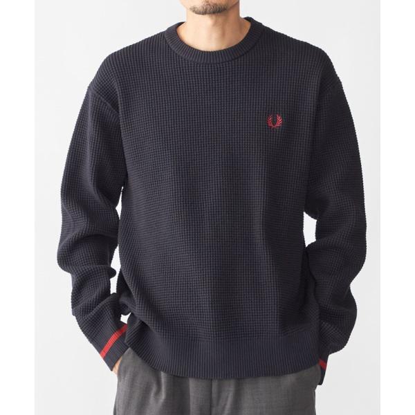 【シップス　メン】【SHIPS別注】FRED PERRY: シングル ティップ ワッフル ニット