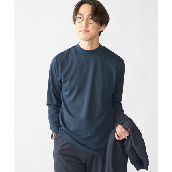 【シップス　メン】【WEB限定】SHIPS: ポンチ モックネック ロングスリーブ Tシャツ