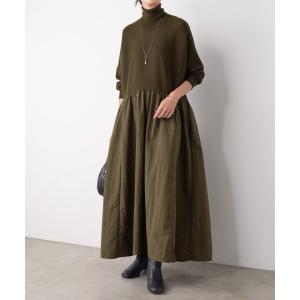 【ビアズリー】ニットコンビギャザーワンピース