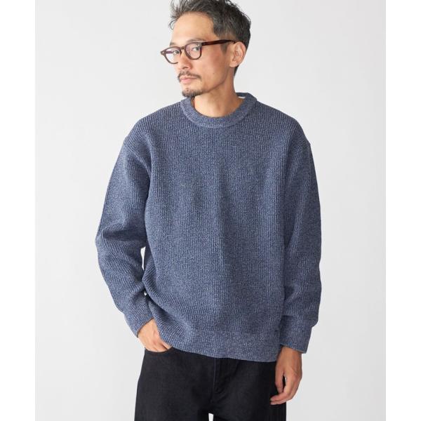 【シップス　メン】【WEB限定】SHIPS: ビッグシルエット クルーネック レイヤード ニット（ニ...
