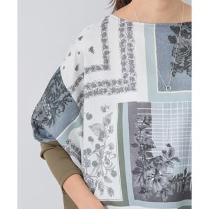 【ビアズリー】スカーフパッチワークプリントワンピース