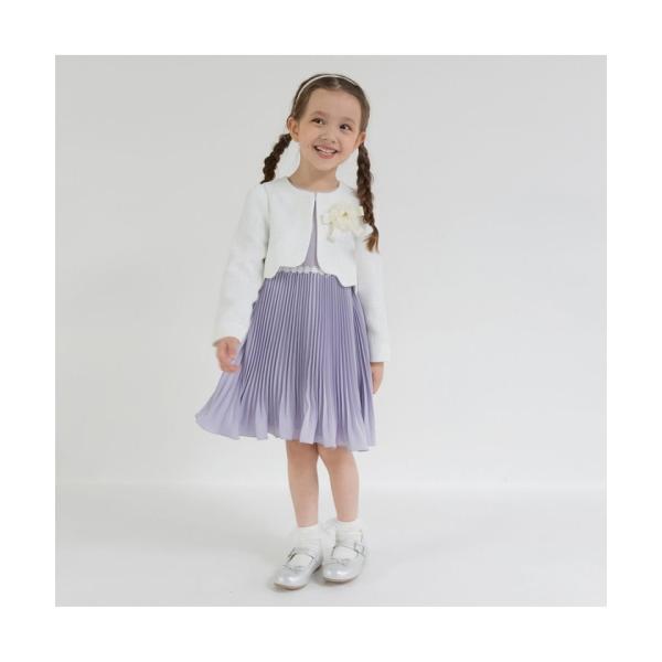 【branshes】【フォーマル】ジャケット＋裾プリーツワンピース＋コサージュ　３点セット