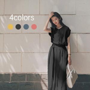 ワンピース ロングワンピース レディース 无袖 シフォン 春 夏  ロング Vネック  薄手 柔らか...