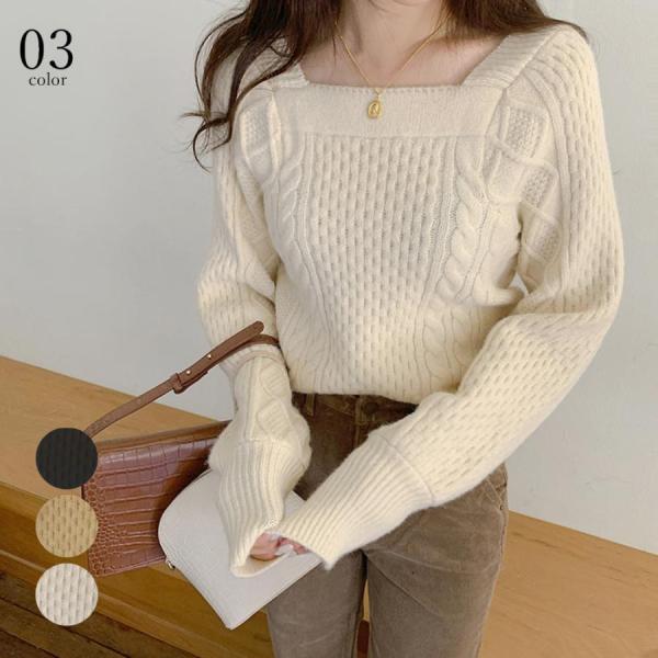 レディース ニット 長袖 スリット サイドスリット クルーネック セーター トップス 長袖ニット ラ...