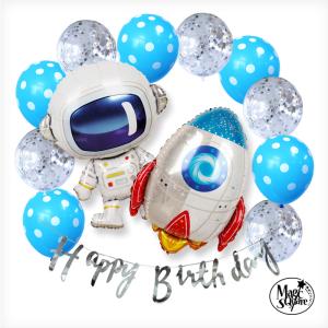 バルーン 誕生日  宇宙  宇宙飛行士 風船 ロケット バースデー パーティー 飾り 飾り付け 男の子 男 お祝い ガーランド｜magic-square