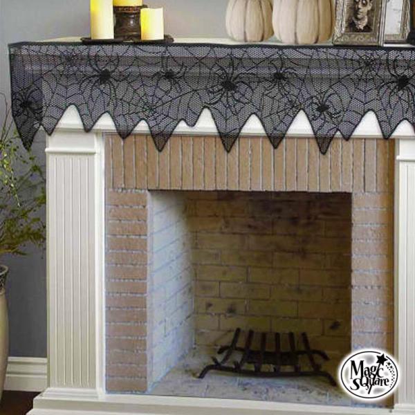 メール便対応  ハロウィン 飾り C  ハロウィンクロス  152×31cm くもの巣