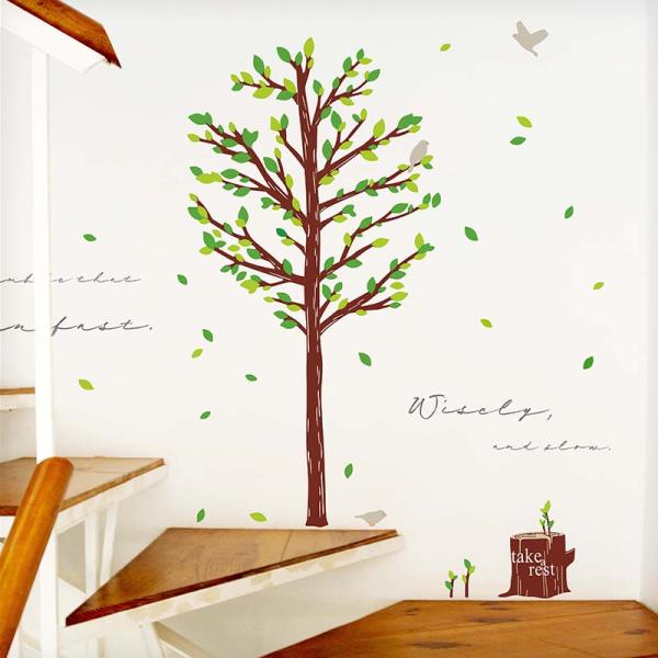 ウォールステッカー 大きな木 【木と切り株】 はがせる 壁 シール ステッカー 壁紙 飾りつけ おし...