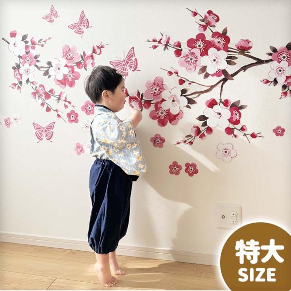 ウォールステッカー 特大サイズ 梅 飾り 【春うらら 特大サイズ】 桜 さくら 雛祭り ひな祭り 入...
