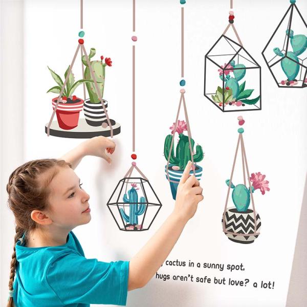 ウォールステッカー サボテン テラリウム はがせる 壁 シール ステッカー 壁紙 飾りつけ おしゃれ...